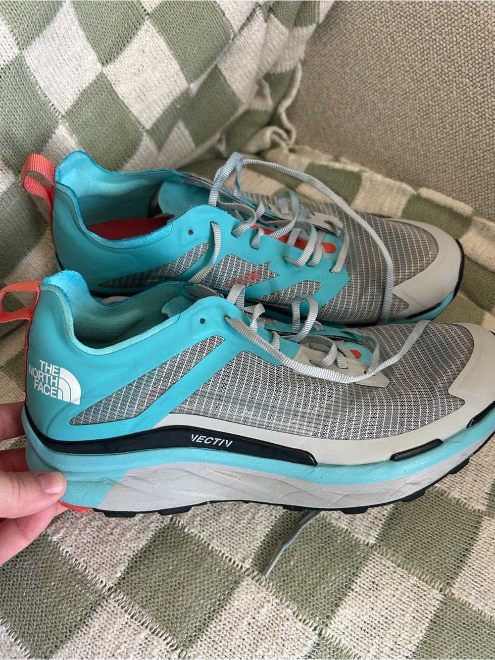 The North Face Vectiv Women's Aqua and Gray Trail Shoes